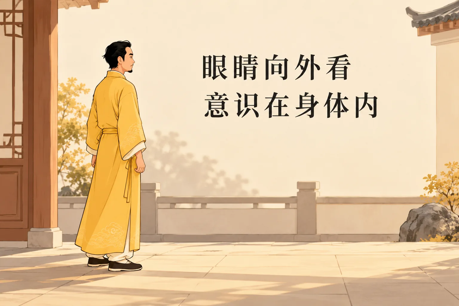 眼睛向外看,意识在身体内