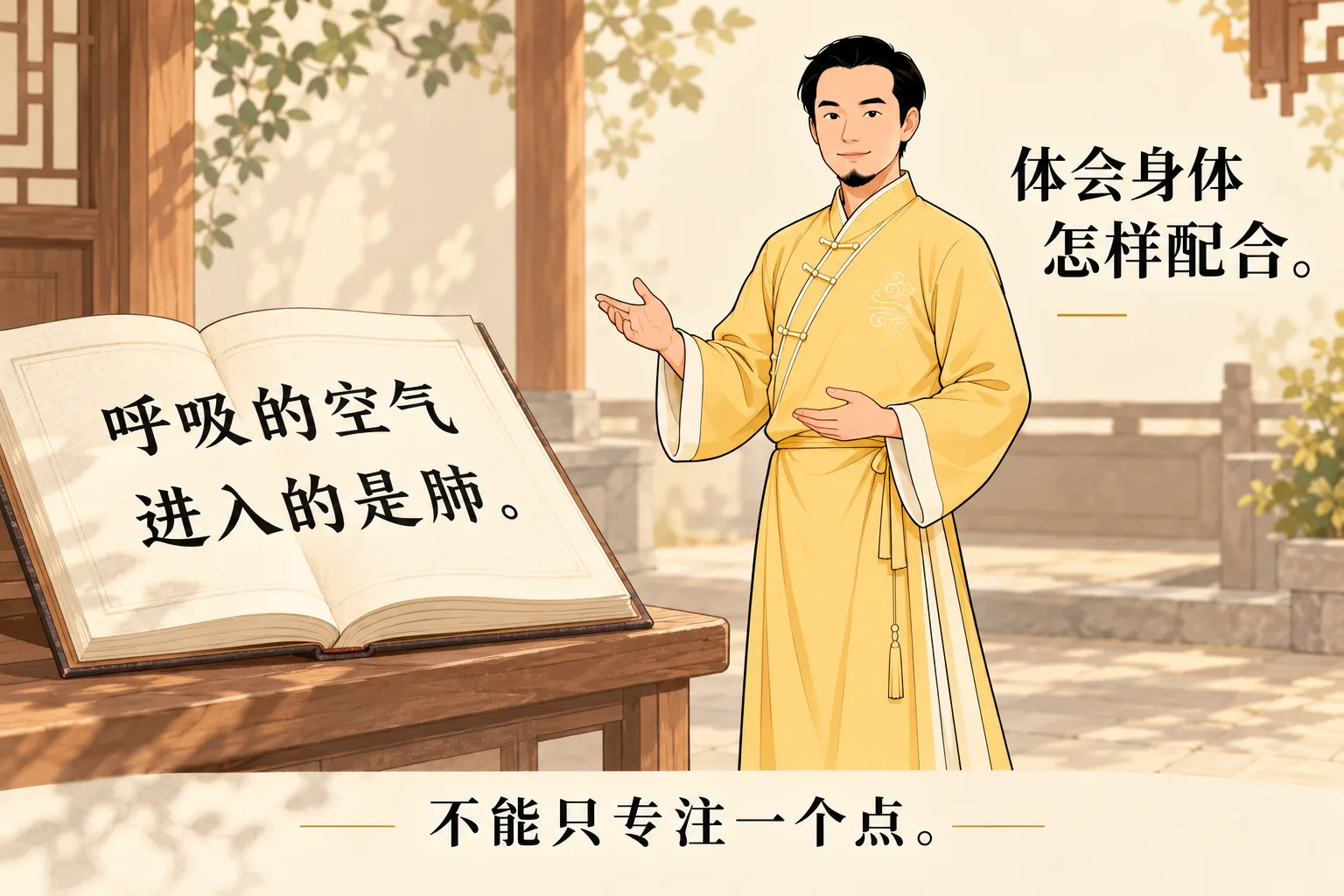 呼吸的空气与身体整体配合示意(AI生成插图)